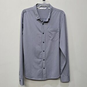 TravisMathew Button Up Shirt‎ Large Gingham Plaid 4 Way Stretch Performance Golf